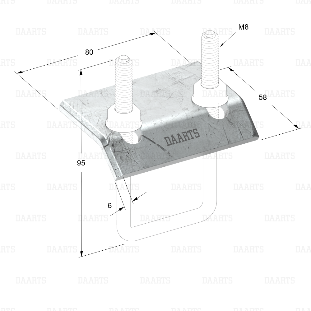 с размерами  Балочный зажим DS MQL 21-41